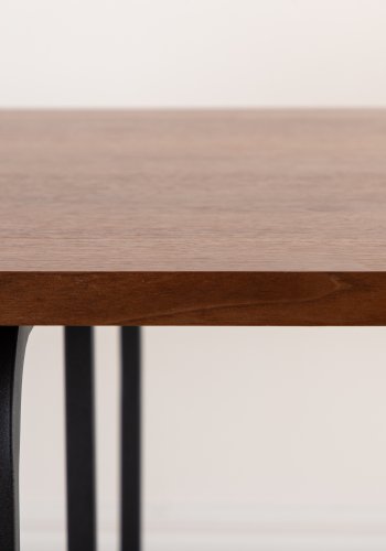 VENTURE DESIGN Uno spisebord, rektangulrt - valnttfarget finer og sort stl (200x90)