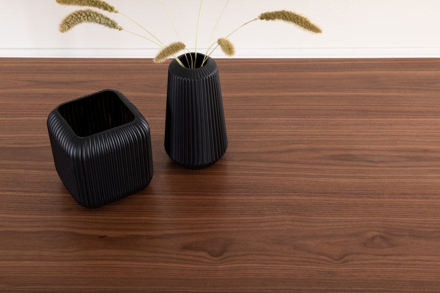 VENTURE DESIGN Uno spisebord, rektangulrt - valnttfarget finer og sort stl (200x90)