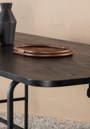 VENTURE DESIGN Uno spisebord, rektangulrt - svart finer og sort stl (200x90)