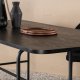 VENTURE DESIGN Uno spisebord, rektangulrt - svart finer og sort stl (200x90)