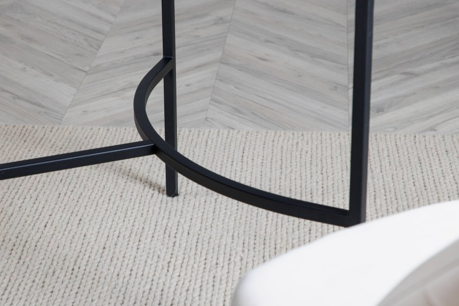 VENTURE DESIGN Skate spisebord, ovalt - svart finer og sort stl (200x90)