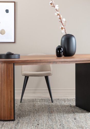 VENTURE DESIGN Bianca Esstisch, oval – Walnussfurnier (200x90)