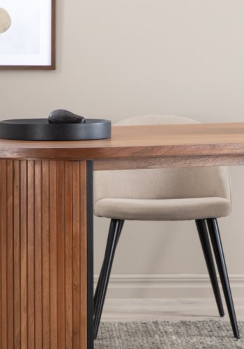 VENTURE DESIGN Bianca Esstisch, oval – Walnussfurnier (200x90)