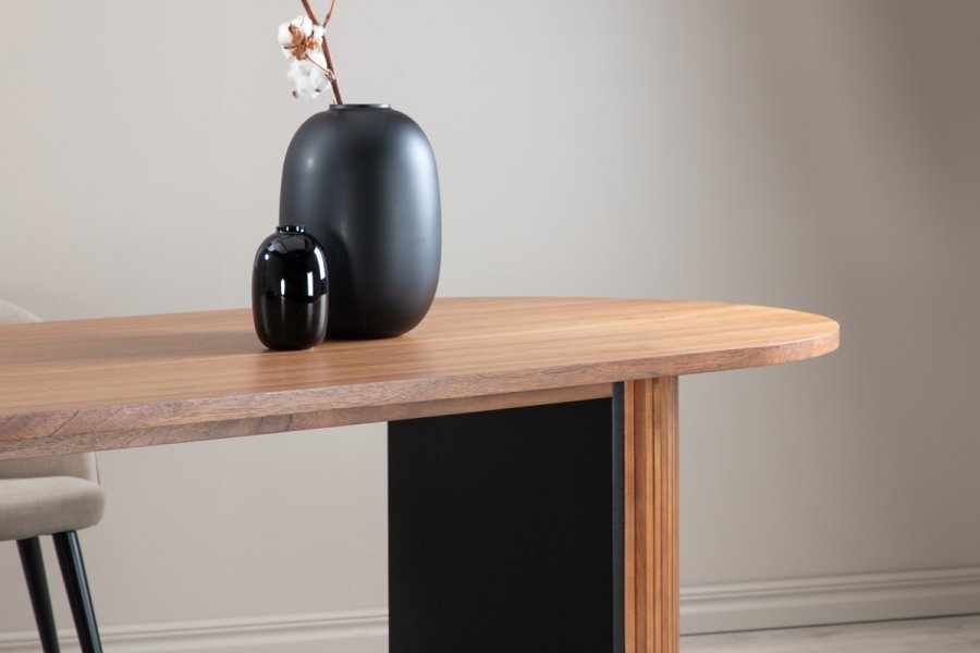 VENTURE DESIGN Bianca Esstisch, oval – Walnussfurnier (200x90)