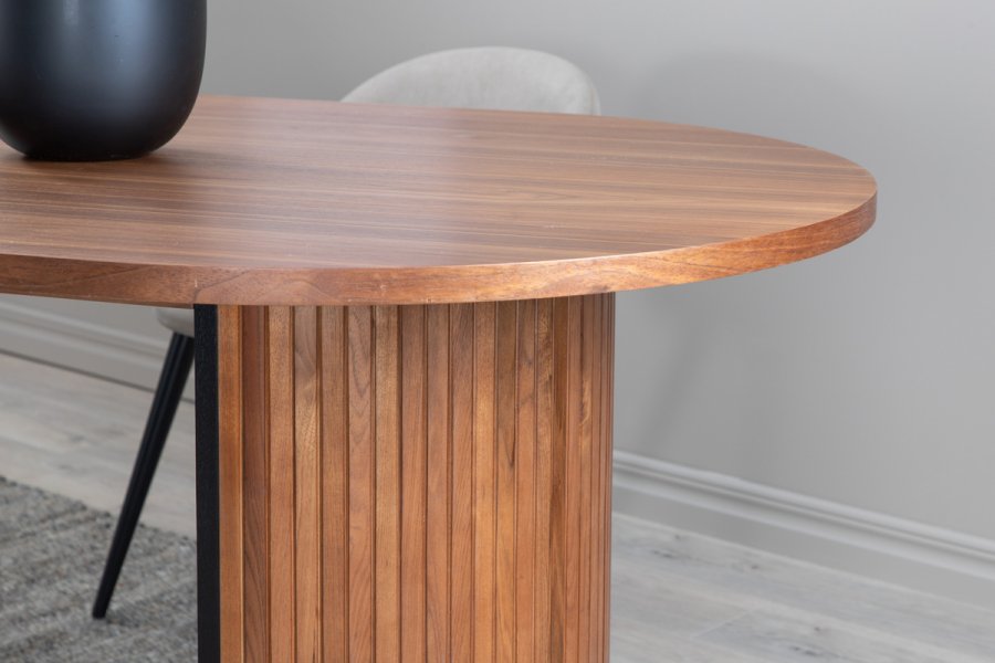 VENTURE DESIGN Bianca Esstisch, oval – Walnussfurnier (200x90)