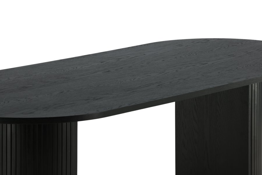 VENTURE DESIGN Bianca spisebord, ovalt - svart finer (200x90)
