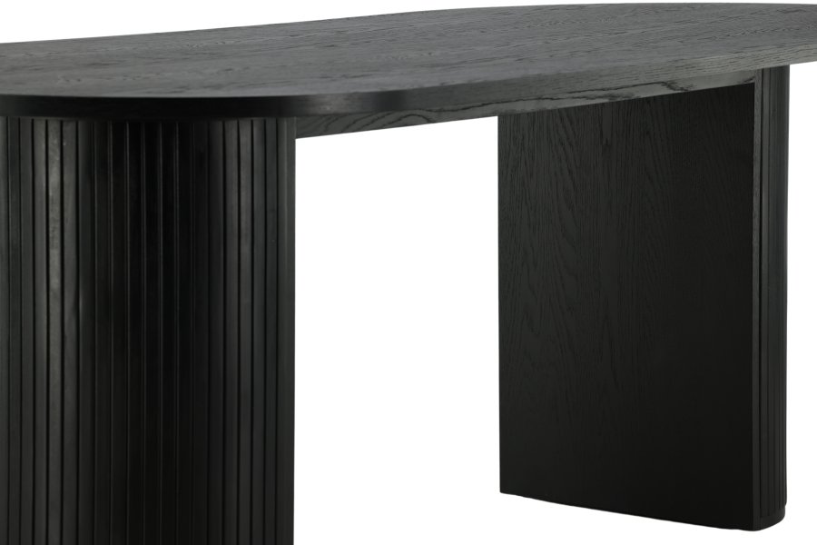 VENTURE DESIGN Bianca spisebord, ovalt - svart finer (200x90)