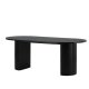 VENTURE DESIGN Bianca spisebord, ovalt - svart finer (200x90)