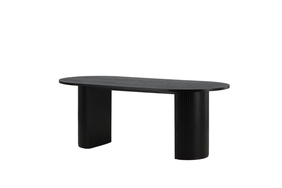 VENTURE DESIGN Bianca spisebord, ovalt - svart finer (200x90)