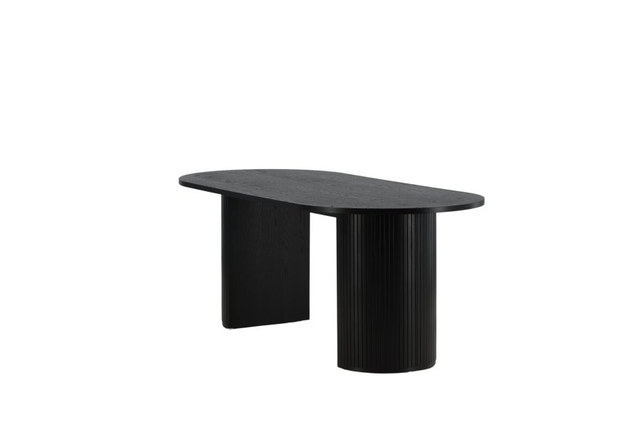 VENTURE DESIGN Bianca spisebord, ovalt - svart finer (200x90)
