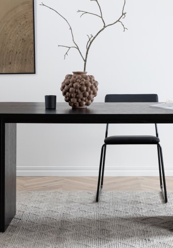 VENTURE DESIGN Bianca spisebord, ovalt - svart finer (200x90)