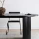 VENTURE DESIGN Bianca spisebord, ovalt - svart finer (200x90)