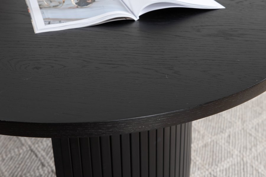 VENTURE DESIGN Bianca spisebord, ovalt - svart finer (200x90)