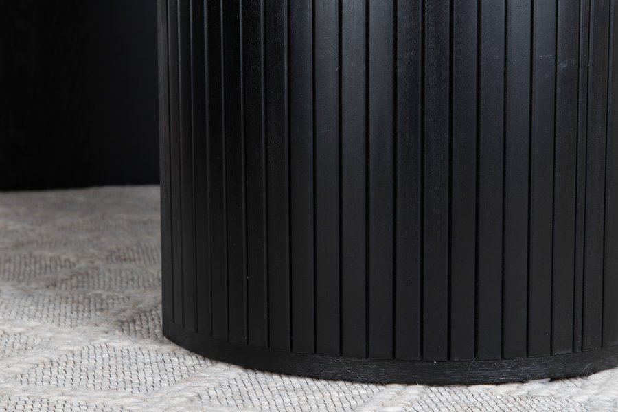 VENTURE DESIGN Bianca spisebord, ovalt - svart finer (200x90)