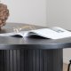 VENTURE DESIGN Bianca spisebord, ovalt - svart finer (200x90)
