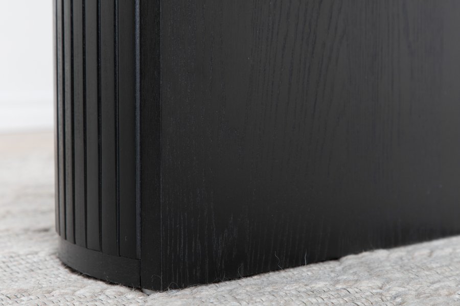 VENTURE DESIGN Bianca spisebord, ovalt - svart finer (200x90)