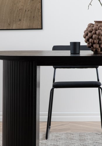 VENTURE DESIGN Bianca spisebord, ovalt - svart finer (200x90)