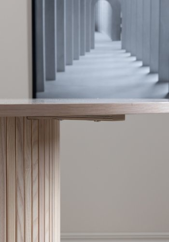 VENTURE DESIGN Bianca spisebord, rundt - hvitkalket finer (110)