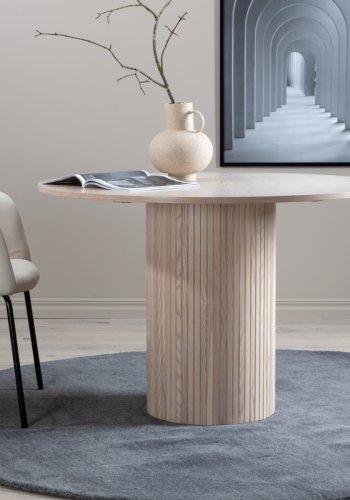 VENTURE DESIGN Bianca spisebord, rundt - hvitkalket finer (110)