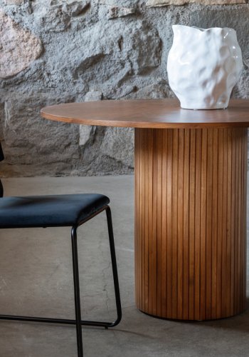 VENTURE DESIGN Bianca spisebord, rundt - valnttfarget finer (110)