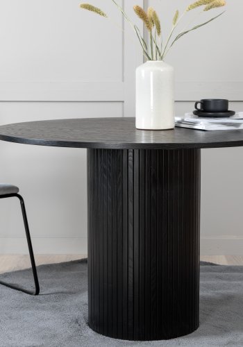VENTURE DESIGN Bianca spisebord, rundt - svart finer (110)