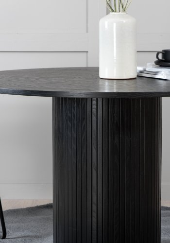 VENTURE DESIGN Bianca spisebord, rundt - svart finer (110)