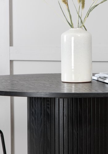 VENTURE DESIGN Bianca spisebord, rundt - svart finer (110)