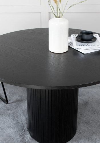 VENTURE DESIGN Bianca spisebord, rundt - svart finer (110)