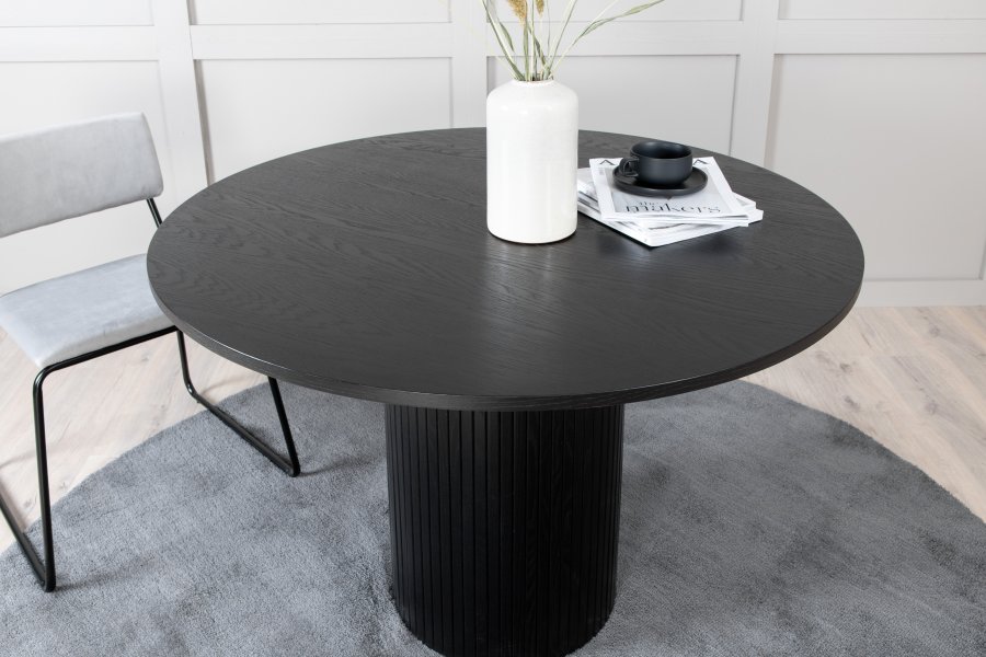 VENTURE DESIGN Bianca spisebord, rundt - svart finer (110)