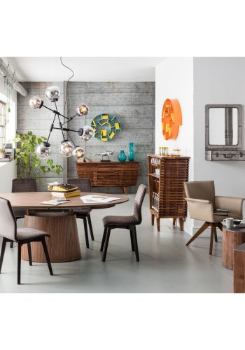 KARE DESIGN Extension Benvenuto ovalt spisebord - valnttfinish, med sommerfugltopp (200(50)x110)