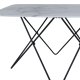 VENTURE DESIGN Tristar salongbord, firkantet - hvitmarmorert glass og svart stl (80x80)