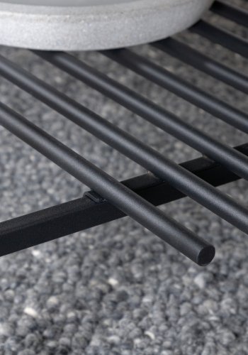 VENTURE DESIGN Von Staf salongbord, m. hylle - svart marmorglass og sort stl (120x60)