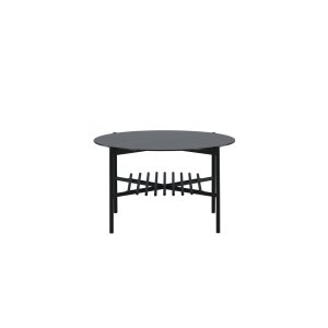 VENTURE DESIGN Von Staf soffbord, m. hylla - svart marmorglas och svart stl (80)