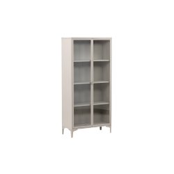 Piring vitrineskab, m. 2 l�ger og 3 hylder - glas og beige st�l (H:190)