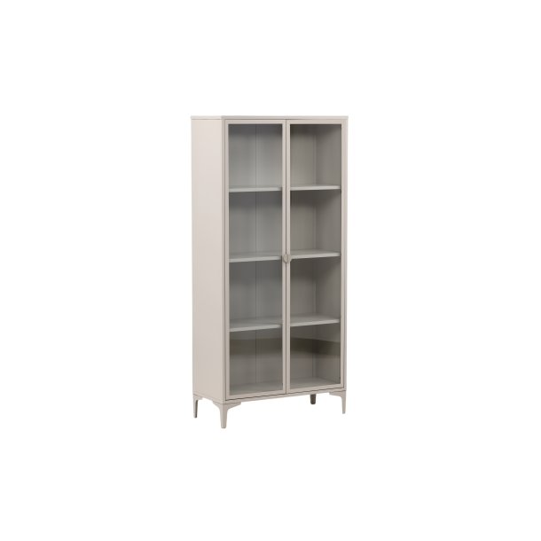 Piring vitrineskab, m. 2 l�ger og 3 hylder - glas og beige st�l (H:190)