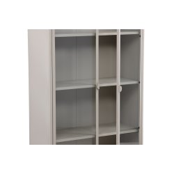 Piring vitrineskab, m. 2 l�ger og 3 hylder - glas og beige st�l (H:190)