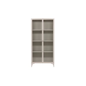 Piring vitrineskab, m. 2 l�ger og 3 hylder - glas og beige st�l (H:190)