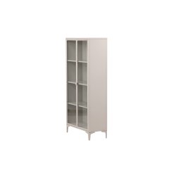 Piring vitrineskab, m. 2 l�ger og 3 hylder - glas og beige st�l (H:190)