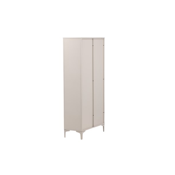Piring vitrineskab, m. 2 l�ger og 3 hylder - glas og beige st�l (H:190)