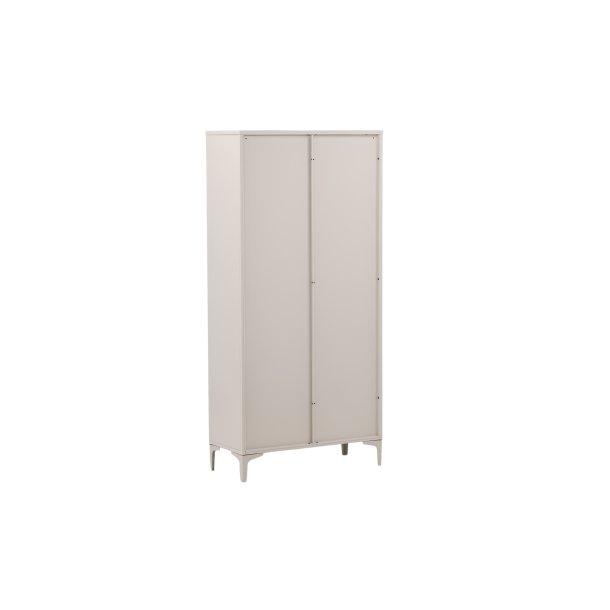 Piring vitrineskab, m. 2 l�ger og 3 hylder - glas og beige st�l (H:190)