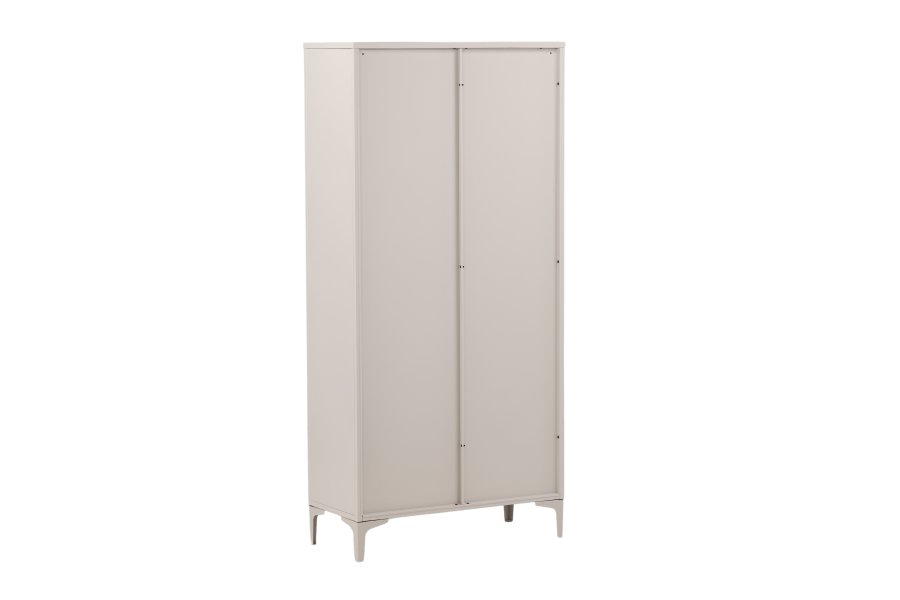 VENTURE DESIGN Piring vitrineskap, m. 2 drer og 3 hyller - glass og beige stl (H:190)