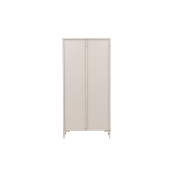 Piring vitrineskab, m. 2 l�ger og 3 hylder - glas og beige st�l (H:190)
