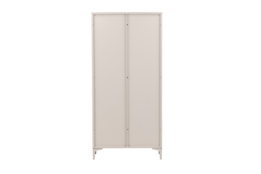 VENTURE DESIGN Piring vitrineskap, m. 2 drer og 3 hyller - glass og beige stl (H:190)