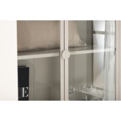 Piring vitrineskab, m. 2 l�ger og 3 hylder - glas og beige st�l (H:190)