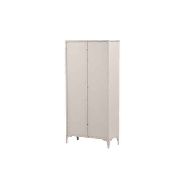 Piring vitrineskab, m. 2 l�ger og 3 hylder - glas og beige st�l (H:190)