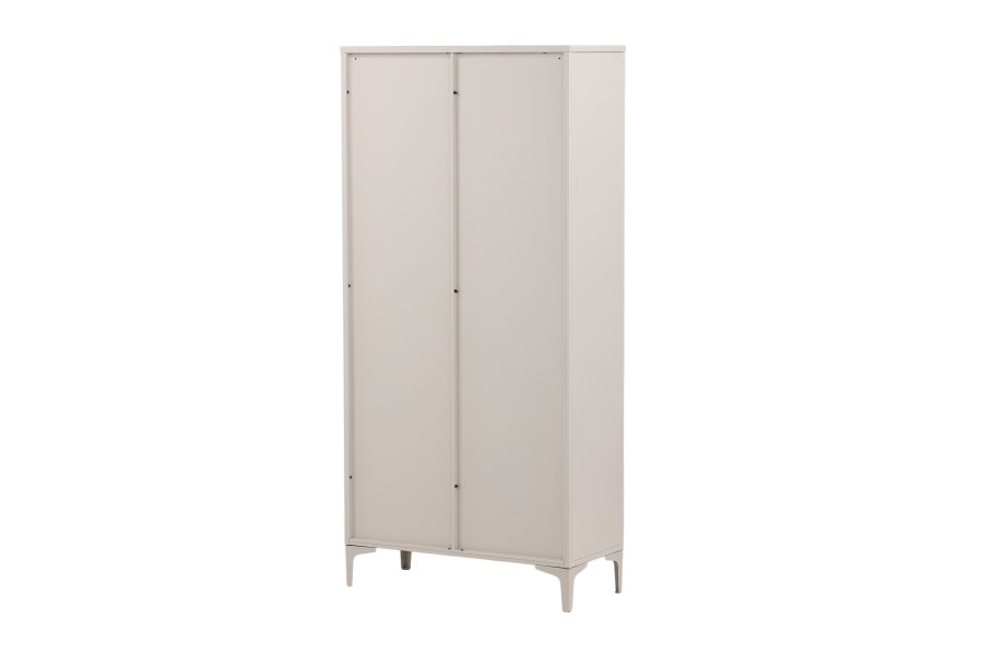 VENTURE DESIGN Piring vitrineskap, m. 2 drer og 3 hyller - glass og beige stl (H:190)