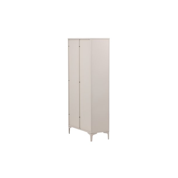 Piring vitrineskab, m. 2 l�ger og 3 hylder - glas og beige st�l (H:190)