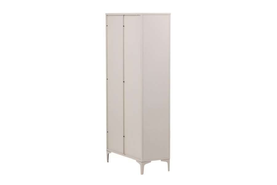VENTURE DESIGN Piring vitrineskap, m. 2 drer og 3 hyller - glass og beige stl (H:190)