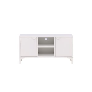 VENTURE DESIGN Piring TV-bord, w. 2 dörrar och 3 hyllor - vitt stl (120x40)