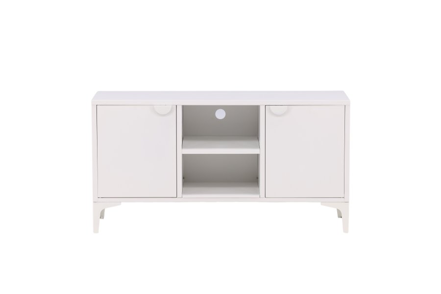 VENTURE DESIGN Piring TV-bord, m. 2 drer og 3 hyller - hvitt stl (120x40)